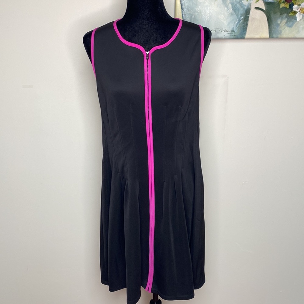 Betsey Johnson Black Dress with Hot Pink Trim
